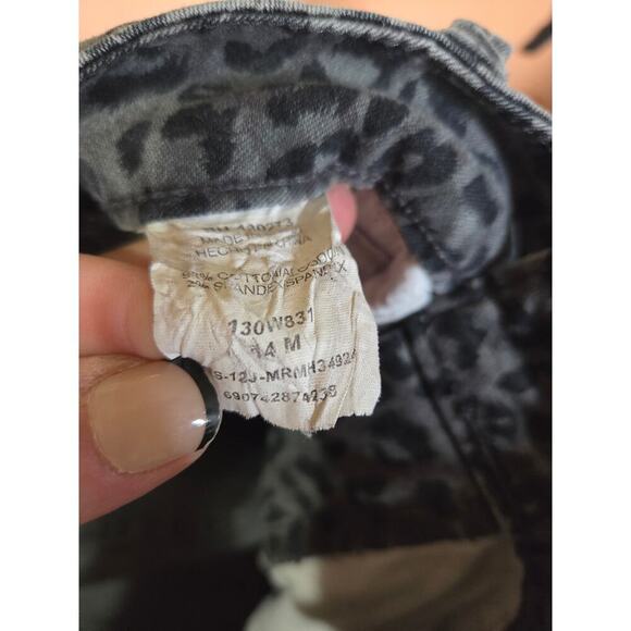 Levi's Riders Gray Black Leopard Print Jeans Size Misses 14 Juniors w/Stretch - Picture 5 of 5